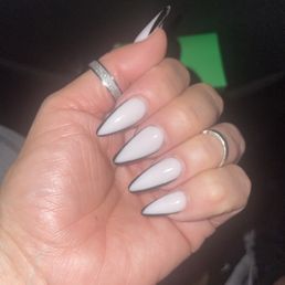 Full set acrylic nails with colored powder, LOVED IT!!