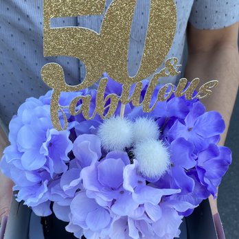 Smallcakes Ahwatukee - Top view!  Custom made 50 & Fabulous! - Cupcakes Near Me - Phoenix, Arizona