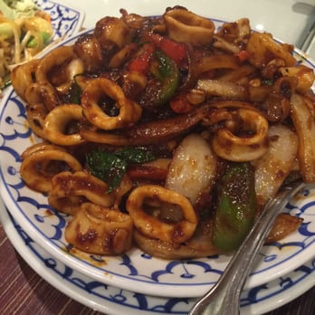 President Thai - Squid with Black Bean Sauce- very good sauce!!! - Thai Near Me - Pasadena, California