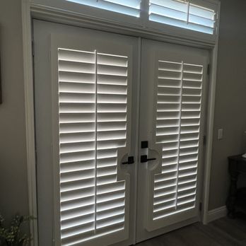 Shutters Express - French Door, and on top a 3 louver shutter. - Shutters Near Me Shutters Express - French Door, and on top a 3 louver shutter. - Shutters Near Me