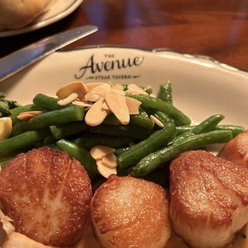 The Avenue Steak Tavern - Scallops and green beans with almonds - Steakhouses Near Me - Columbus, Ohio The Avenue Steak Tavern - Scallops and green beans with almonds - Steakhouses Near Me - Columbus, Ohio