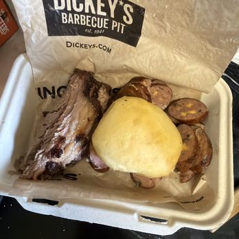 Dickey's Barbecue Pit - Sliced brisket didn't ask for a roll. And sausage. Thanks! - Barbeque Near Me - Madison, Mississippi Dickey's Barbecue Pit - Sliced brisket didn't ask for a roll. And sausage. Thanks! - Barbeque Near Me - Madison, Mississippi