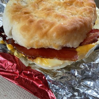 Wendy's - Bacon egg and cheese on a buttermilk biscuit - Fast Food Near Me - Cortlandt, New York