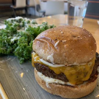 Everly - House Burger with kale salad - New American Near Me - Madison, Wisconsin