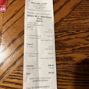 Mama Mia - Our check - Italian Near Me - Livonia, Michigan Mama Mia - Our check - Italian Near Me - Livonia, Michigan