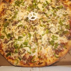 Franconis Pizzeria - Mushroom, sausage and green peppers!