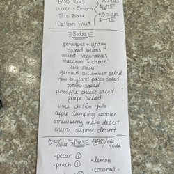 This is their **rotating daily Specials** menu today, July, 23 2021- this is just an example of their changing specials and sides.