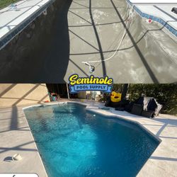Seminole Pool Supply - Acid drain and wash before and after.