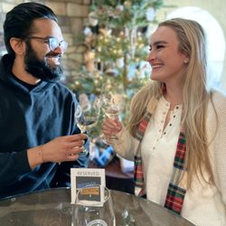 Discover Tehachapi - Customers enjoy Dorner Family Vineyards Estate Reisling in December.