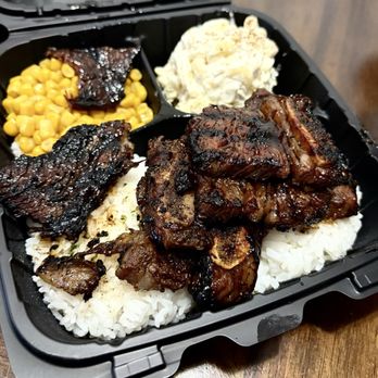 808_Puffs - Kalbi Plate w/ corn & Mac salad - Food Trucks Near Me - Waianae, Hawaii
