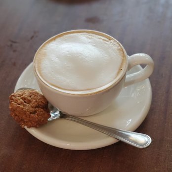 Tilikum Place Cafe - Cappuccino w/ house oatmeal cookie (provided) - New American Near Me - Seattle, Washington