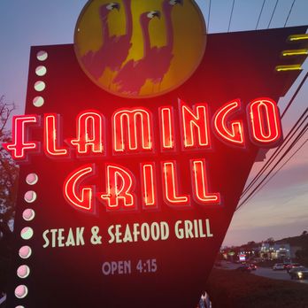 Flamingo Grill - Sign on the road - Seafood Near Me - Myrtle Beach, South Carolina