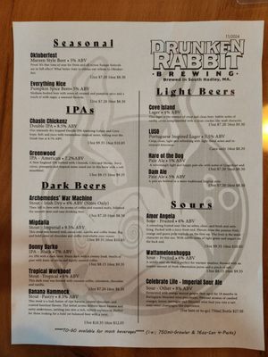 Menu photo 7 Drunken Rabbit Brewing South Hadley, MA