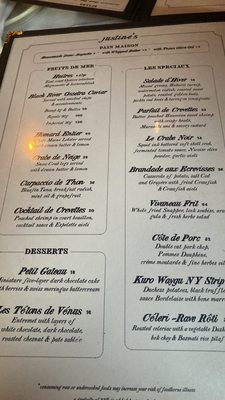 Menu photo 1 Justine's Brasserie Austin, TX Menu photo 1 Justine's Brasserie Austin, TX