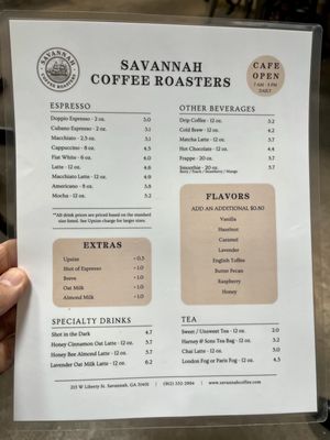 Menu photo 5 Savannah Coffee Roasters Savannah, GA Menu photo 5 Savannah Coffee Roasters Savannah, GA