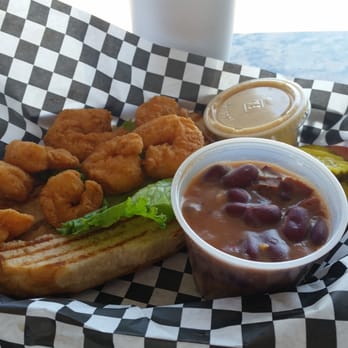 Caplinger's Fresh Catch - Shrimp poboy with red beans and rice. - Seafood Markets Near Me - Indianapolis, Indiana