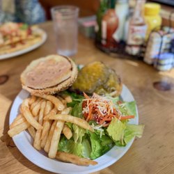 Silver Lake Resort Cafe - Cheeseburger with half fries and half salad