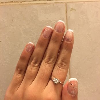 CU Nails&Spa - French with bling bling! It is shining! Love it! - Nail Salons Near Me - Shirley, New York CU Nails&Spa - French with bling bling! It is shining! Love it! - Nail Salons Near Me - Shirley, New York