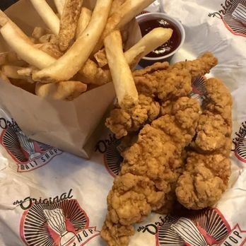The Original Malt Shop - Chicken Strips Combo Basket - Burgers Near Me - Roseville, Minnesota
