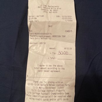 Twin Peaks - Receipt. - Sports Bars Near Me - Concord, North Carolina Twin Peaks - Receipt. - Sports Bars Near Me - Concord, North Carolina