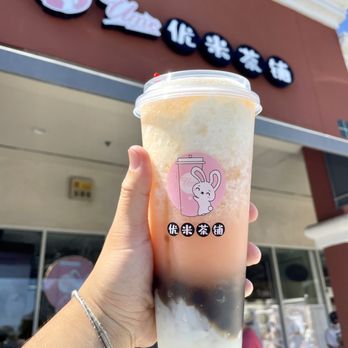 Ume Tea - Lychee and Peach Green Tea Slush with Cheese Top (ig: @mattcoeats) - Bubble Tea Near Me - Milpitas, California Ume Tea - Lychee and Peach Green Tea Slush with Cheese Top (ig: @mattcoeats) - Bubble Tea Near Me - Milpitas, California
