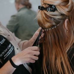 The Rouge Salon and Spa - Sewn-in weft extensions customized fit and expert installation at The Rouge Salon and Spa in Allendale.