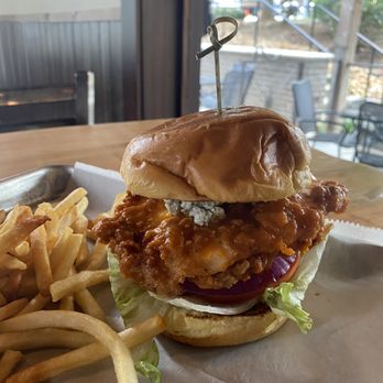 Big Game - Buffalo Chicken Sándwich with Fuck Fat Fries - Sports Bars Near Me - Atlanta, Georgia