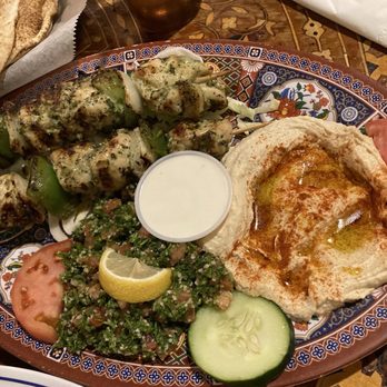 Ali Baba - Chicken kebab with hummus and tabouli. - Mediterranean Near Me - Newark, Delaware