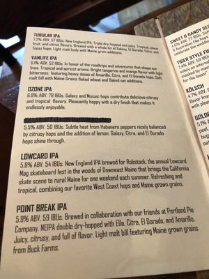 Menu photo 5 Orono Brewing Company Bangor, ME Menu photo 5 Orono Brewing Company Bangor, ME