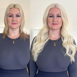 Honey B Beauty Salon - Full blonde correction + 3 rows of 18" The Mane Hive Hair Extensions