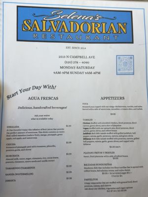 Menu photo 1 Selena's Salvadorian Tucson, AZ Menu photo 1 Selena's Salvadorian Tucson, AZ