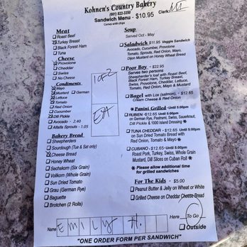 Kohnen's Country Bakery - Menu - Bakeries Near Me - Tehachapi, California