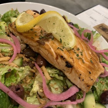 West Fork Whiskey - Westfield - Mediterranean salad with added salmon - Venues & Event Spaces Near Me - Westfield, Indiana