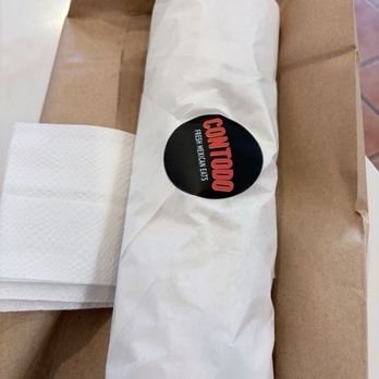 Contodo Fresh Mexican Eats - Oversized burrito Bean  8/3/26 - Mexican Near Me - San Diego, California