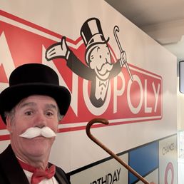 Me as Mr. Monopoly for a child's sixth birthday. Me as Mr. Monopoly for a child's sixth birthday.