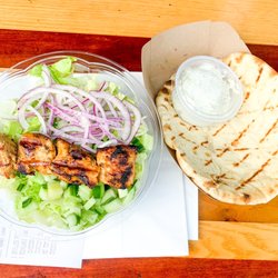 Stella's Grocery - Souvlaki Bowl with Chicken (no Tomatoes) and a Pita with Tzatziki on the side