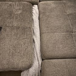 The Brick - Here is what I have to do so I don't lose remotes and phones and fall through the gap in order to use the couch.