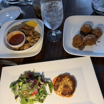 Blu Olive - Crab cake, arancini and calamari - Mediterranean Near Me - Greenwich, Connecticut