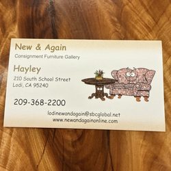 New & Again Consignment Furniture Gallery - Business card