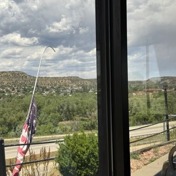 Sunset Bar & Grille - View from the table. They put out new Stars and Stripes banners while we were there. - Asian Fusion Near Me - Trinidad, Colorado Sunset Bar & Grille - View from the table. They put out new Stars and Stripes banners while we were there. - Asian Fusion Near Me - Trinidad, Colorado