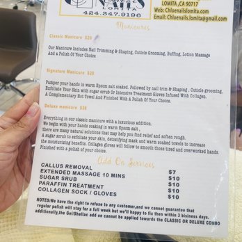 Chloe Nails - Menu - Nail Salons Near Me - Lomita, California