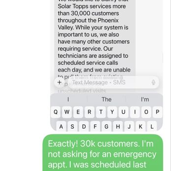Solar Topps - Text messages - Solar Installation Near Me - Phoenix, Arizona Solar Topps - Text messages - Solar Installation Near Me - Phoenix, Arizona