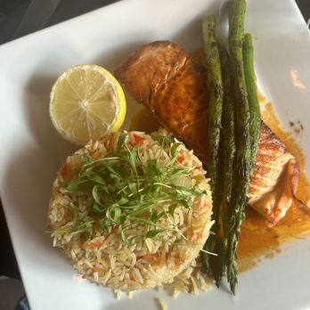 Charm Bar & Restaurant - Orange Ginger Glazed Salmon - Caribbean Near Me - Brooklyn, New York Charm Bar & Restaurant - Orange Ginger Glazed Salmon - Caribbean Near Me - Brooklyn, New York