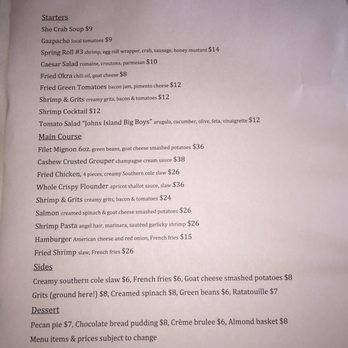 Anson - Supper menu - Seafood Near Me - Charleston, South Carolina Anson - Supper menu - Seafood Near Me - Charleston, South Carolina