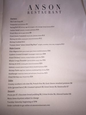 Menu photo 6 Anson Charleston, SC Menu photo 6 Anson Charleston, SC