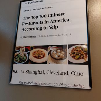 LJ Shanghai - Yelp's Top 100 Chinese Restaurants in America in 2024 - Shanghainese Near Me - Cleveland, Ohio LJ Shanghai - Yelp's Top 100 Chinese Restaurants in America in 2024 - Shanghainese Near Me - Cleveland, Ohio