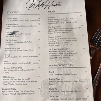 Wildflower - Cocktail menu - Cocktail Bars Near Me - Denver, Colorado Wildflower - Cocktail menu - Cocktail Bars Near Me - Denver, Colorado