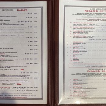 Pho Pasteur - Menu (1/4) as of 1/11/26 - Vietnamese Near Me - Boston, Massachusetts