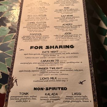 Leila - Drink menu, the "for shares" drinks are a bit misleading. - Middle Eastern Near Me - San Diego, California
