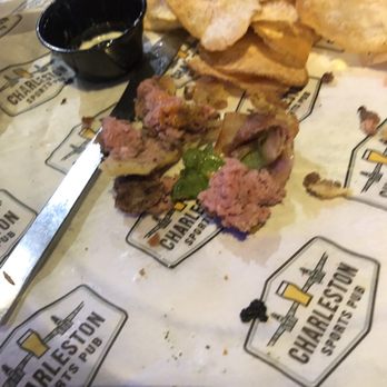 Charleston Sports Pub - Hamburger. I ate it but is was not worth the money. - Sports Bars Near Me - Clemson, South Carolina Charleston Sports Pub - Hamburger. I ate it but is was not worth the money. - Sports Bars Near Me - Clemson, South Carolina